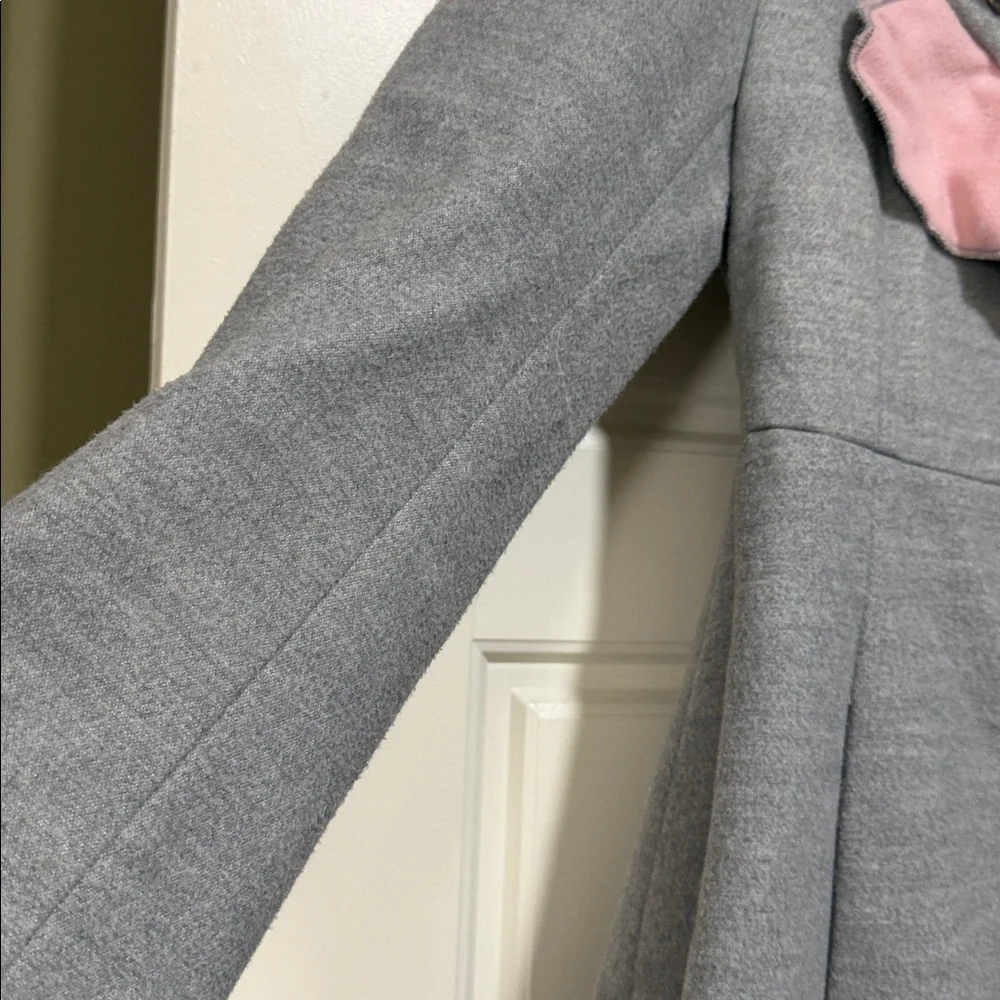 Rothschild grey pink ruffle coat formal girls size small soft 6-7 yo jacket